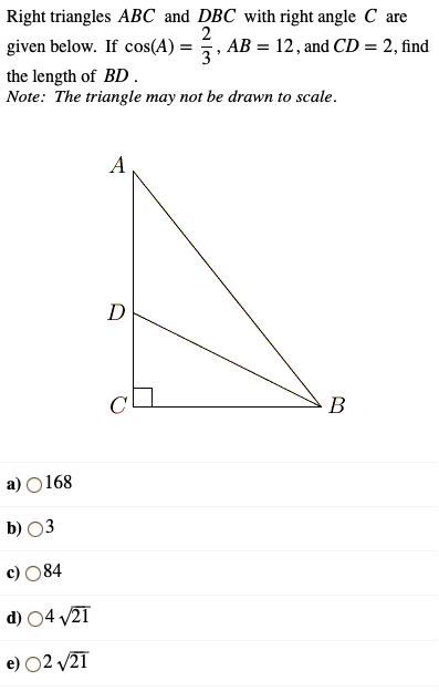 given below. If m(A) = 60', m(D) = 45', and BD =