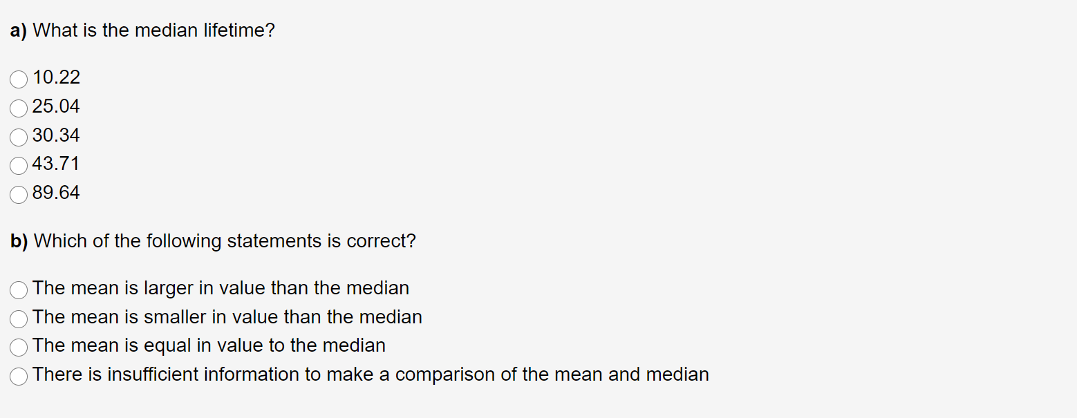 (in months) of a sample of 30 light bulbs. l 5 1