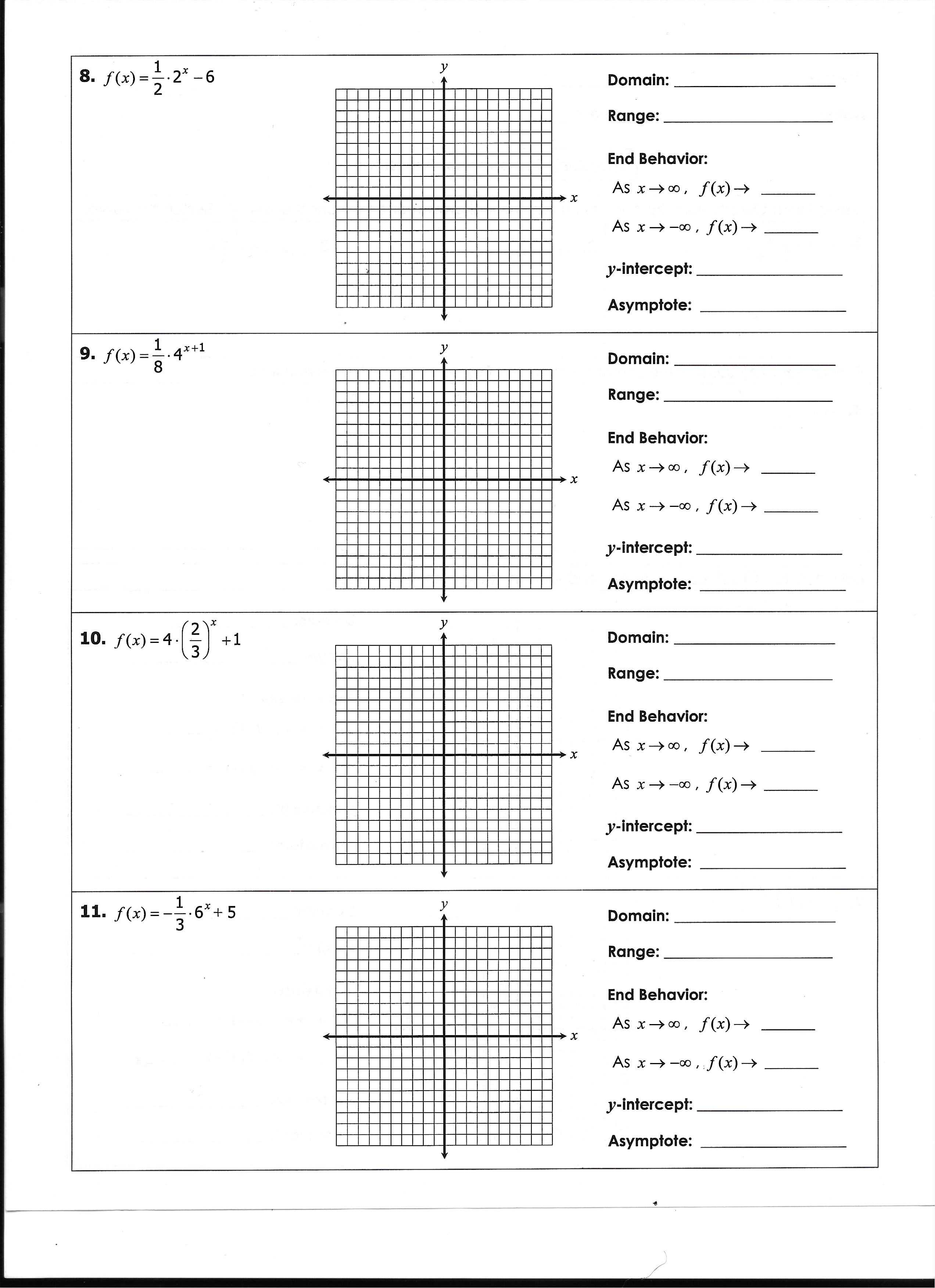 an exponential growth or an exponential decay. Sketch the curve. 1. f