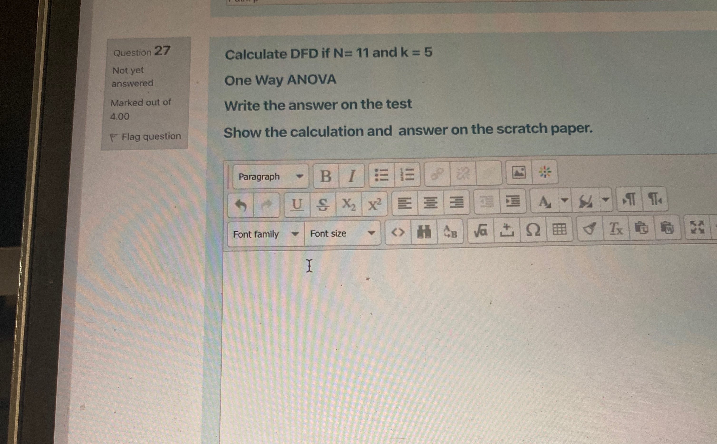Plz I need answer for this Question 27 Calculate DFD if N=