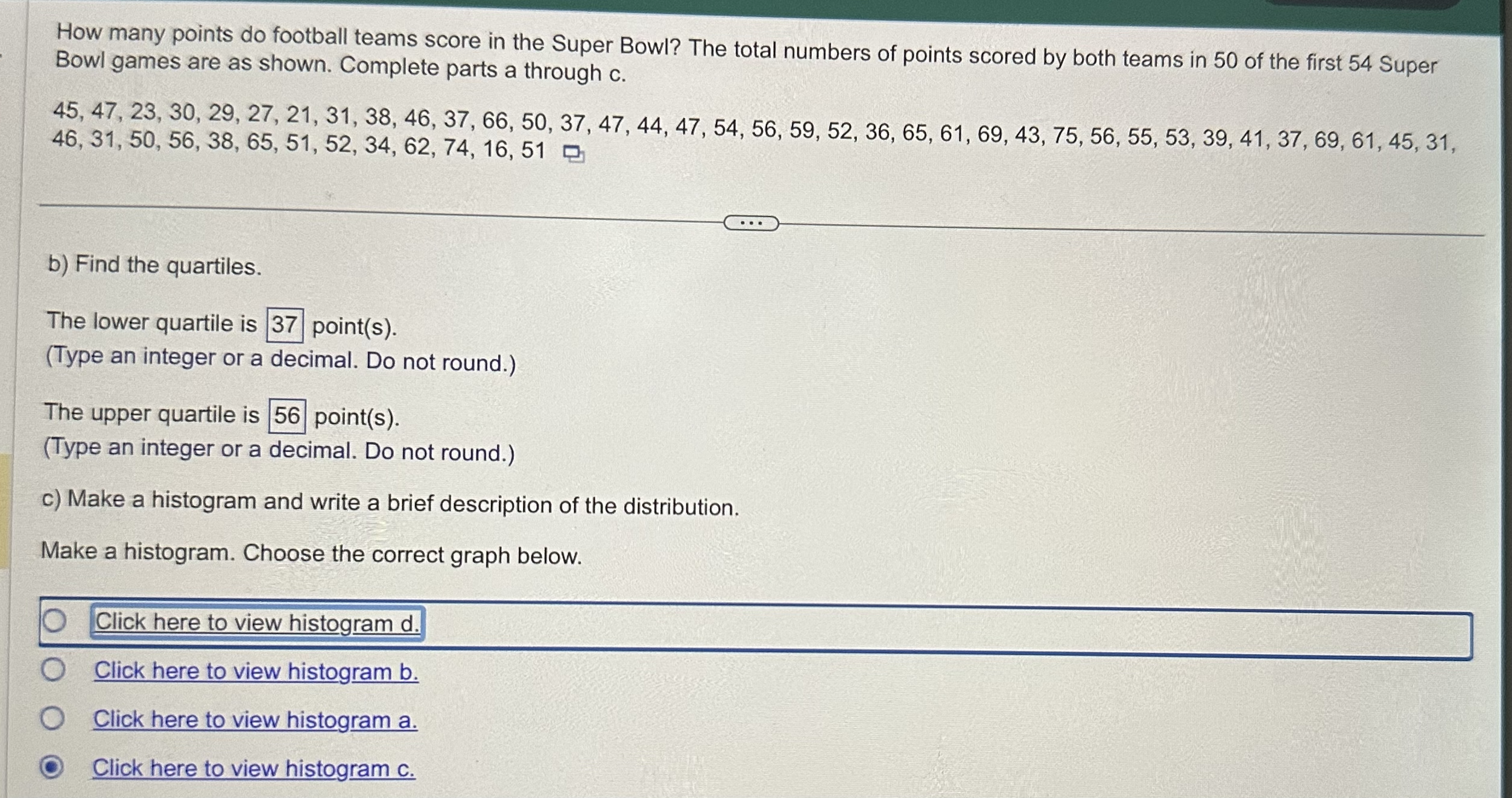 60 70 80 90 Points Scored Points Scored - X Histogram a