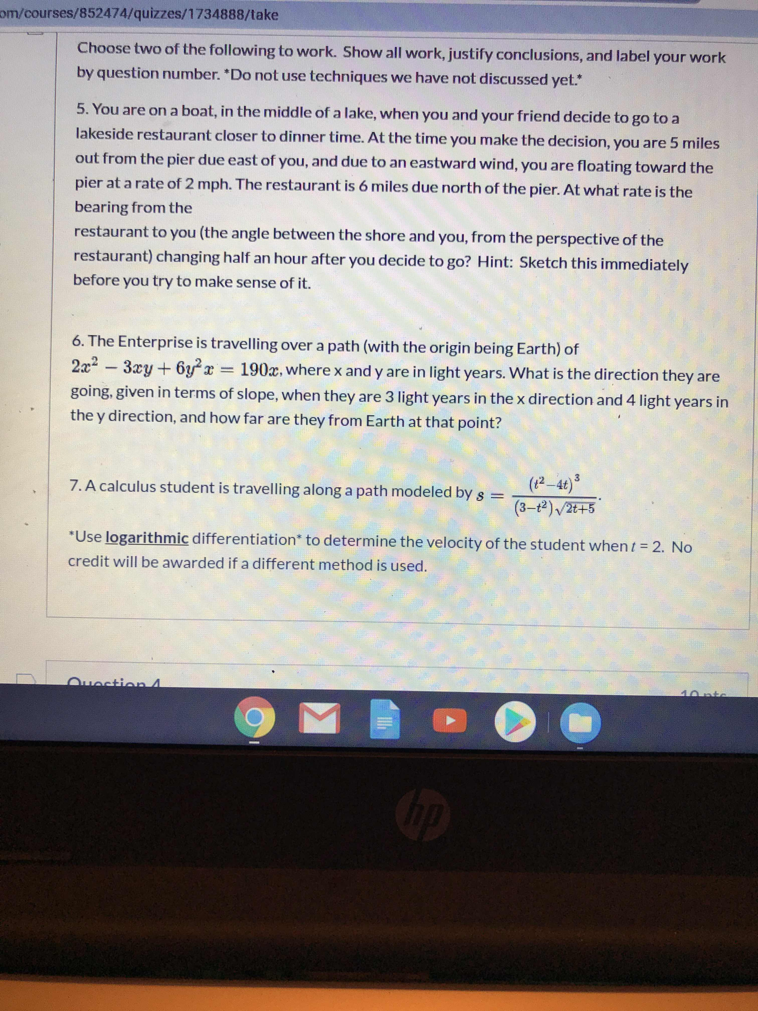  by question number. *Do not use techniques we have not discussed