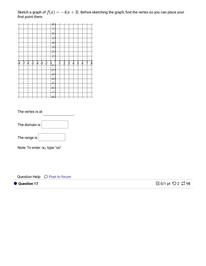 the given graph. Use format y=alx-h|+k. $/ 9 10 11 12 13
