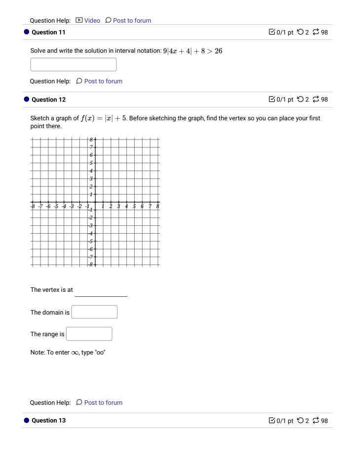 your first point there. The vertex is at The domain is The