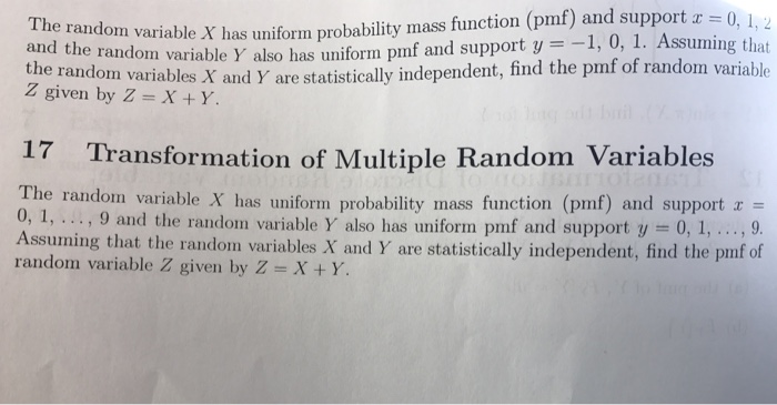 The joint probability mass function (pmf) of random variables X and Y