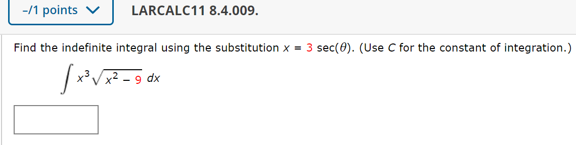 x = 2 sin 0. (Remember to use absolute values where appropriate.