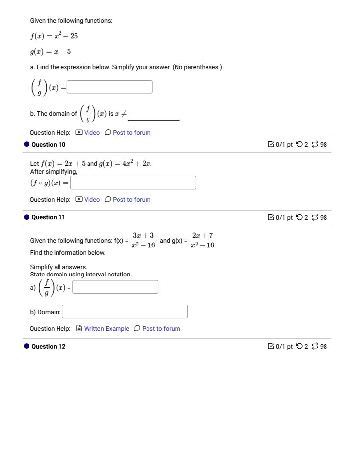 forumGiven the following functions, find each: f(x) = r' + 8x +