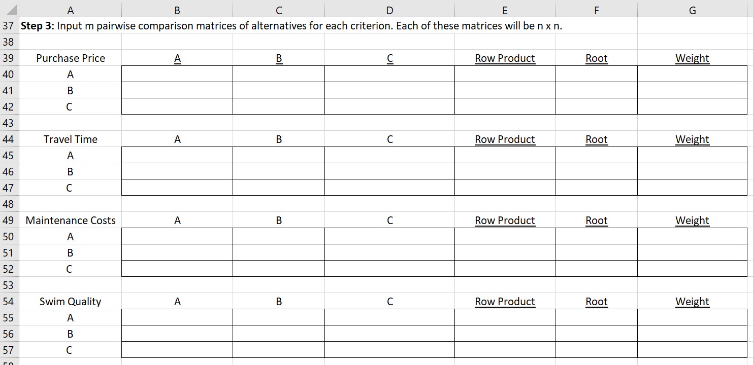 your search down to three alternatives. Cottage A is a Show drive
