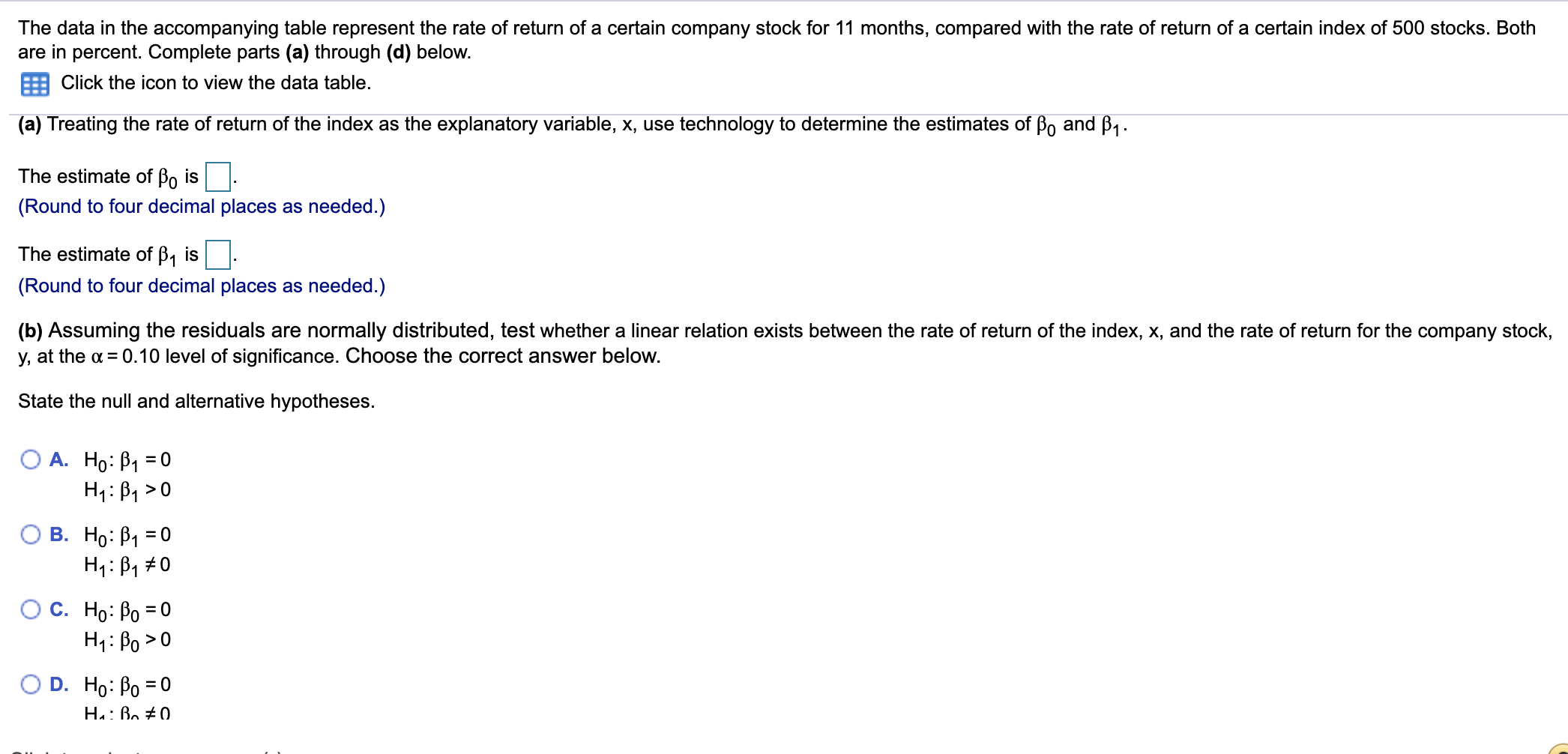 please help The data in the accompanying table represent the rate of