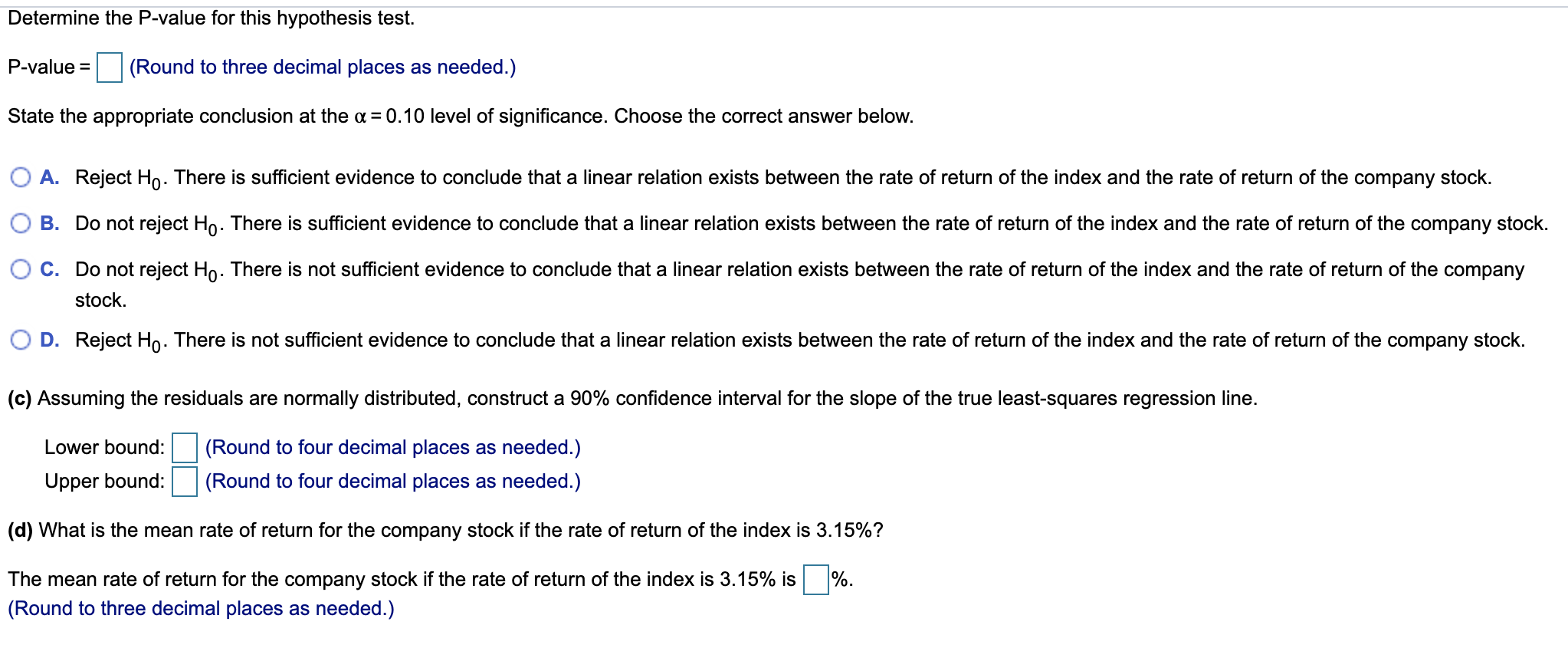 return of a certain company stock for 11 months, compared with the