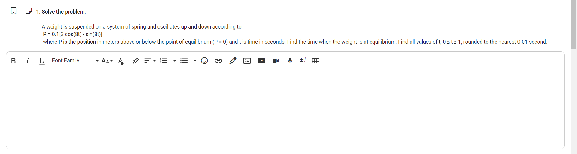 D [J 1. solve the problem. A weight is suspended on