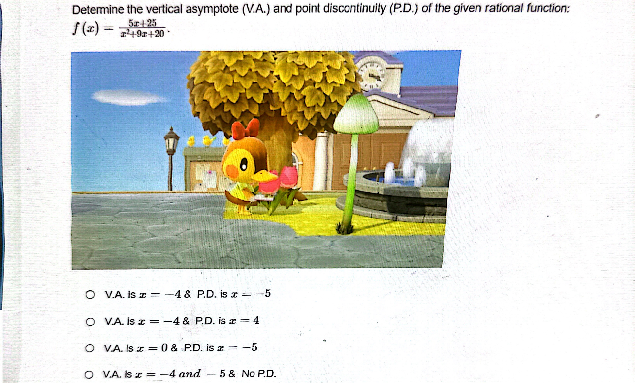 asymptote (H.A.) of the given rational function: f (z) = +7 Molly