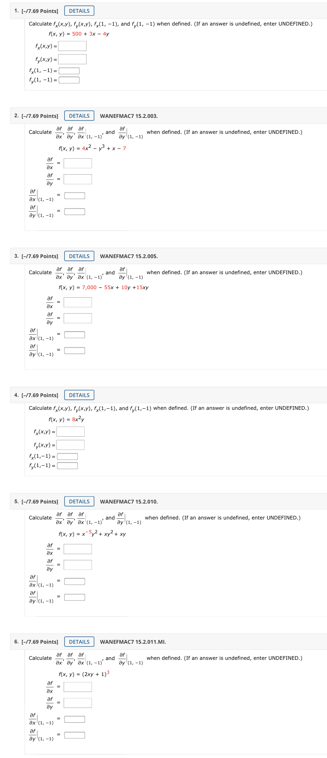 How do I solve it? Please explain it for me 1. [-/7.69