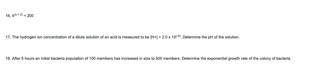 Thank you. 13. Expand the following Log ( (x2 + 6x +