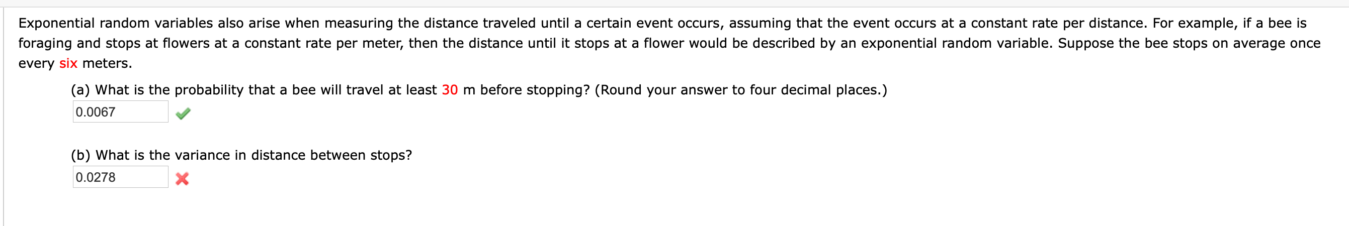 solve the question Exponential random variables also arise when measuring the distance
