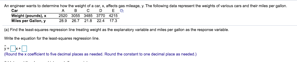 Help solve for A. An engineer wants to determine how the weight