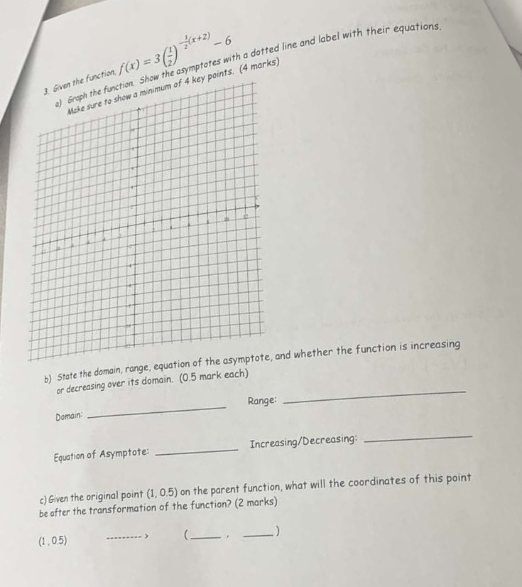 answer this for me - 6 3. Given the function, f (x)
