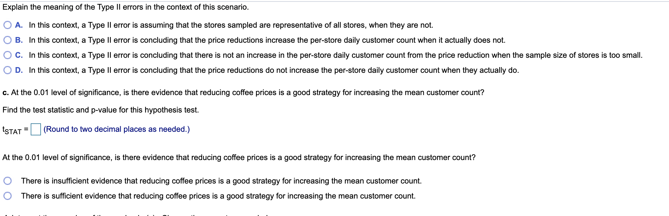 customer count (i.e., the mean number of customers in a store in