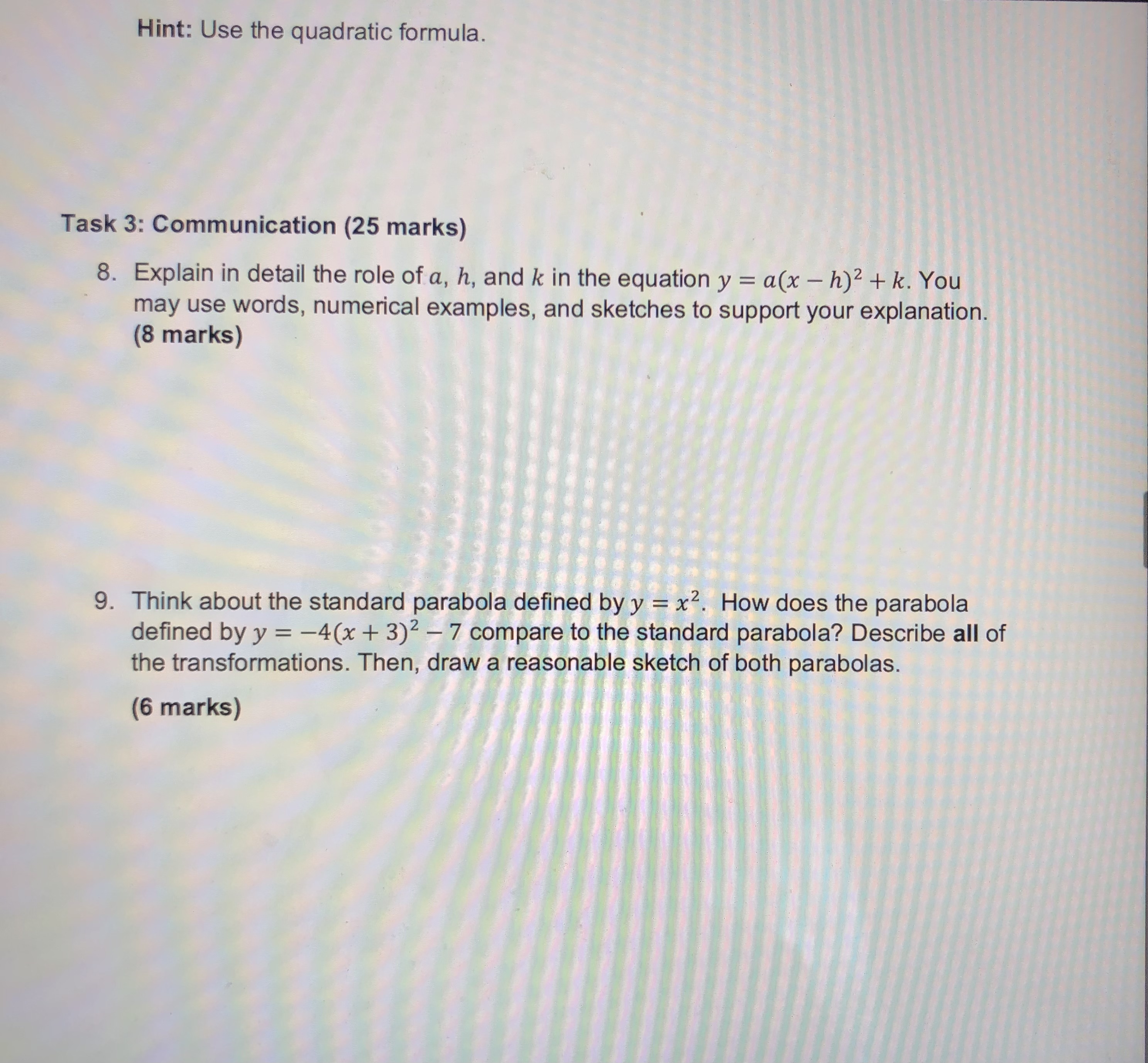 maximum value Equation of axis of symmetry Coordinates of vertex 2. Expand