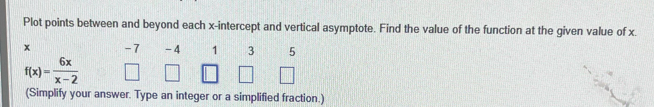 Find the value of the function at the given value of X?