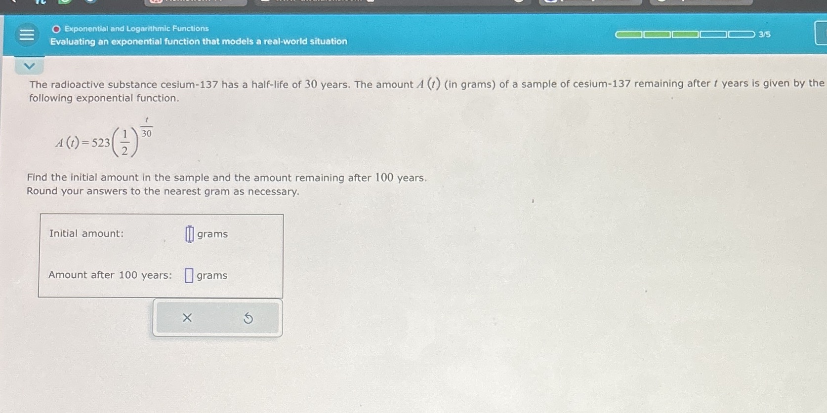  O Exponential and Logarithmic Functions Evaluating an exponential function that models