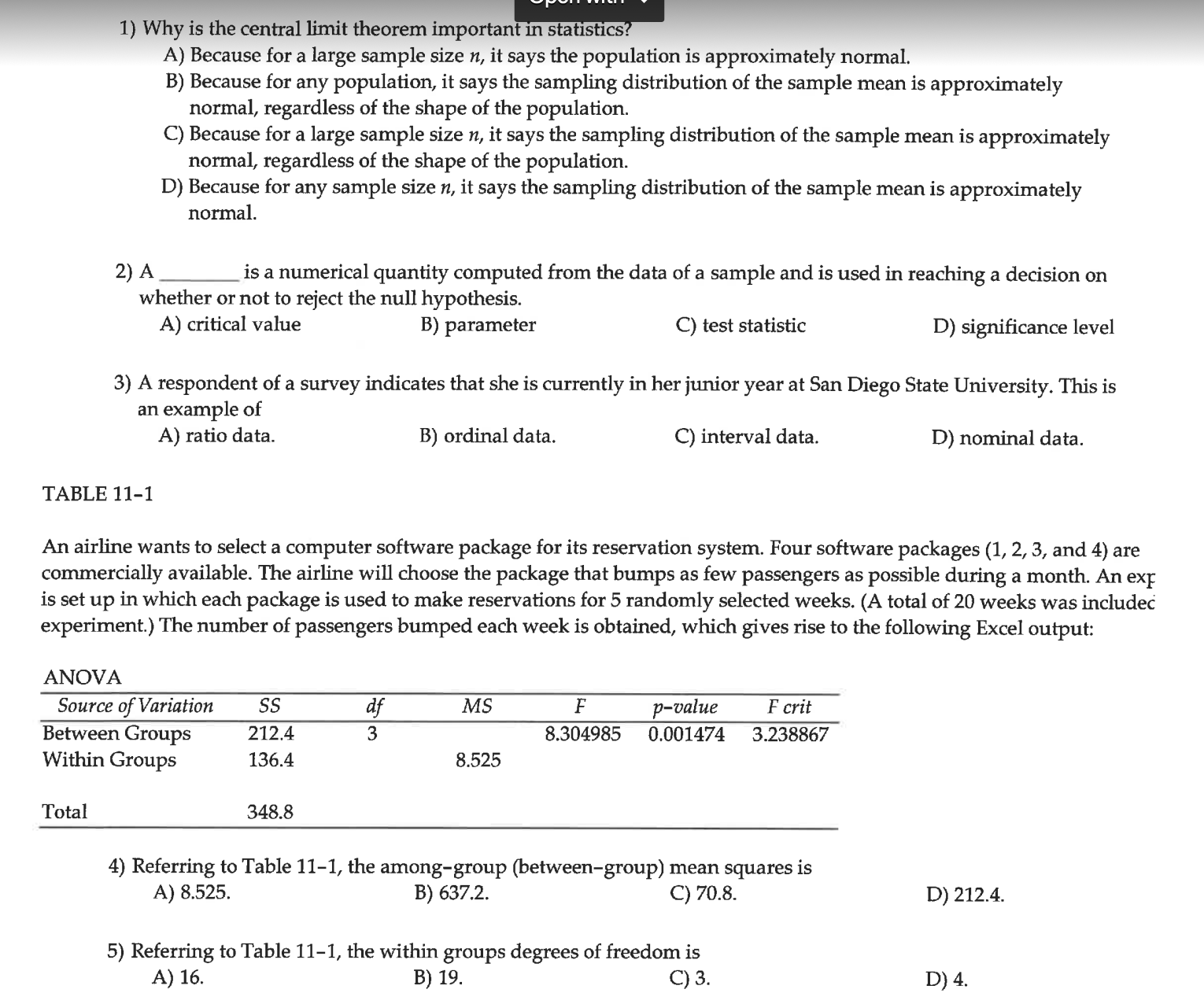 statistics and probability.... A) Because for a large sample size n, it