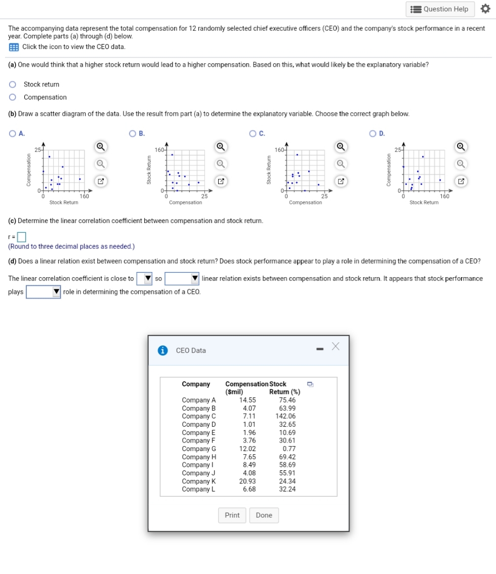 Need help with the problems listed below. Round to three decimal places.