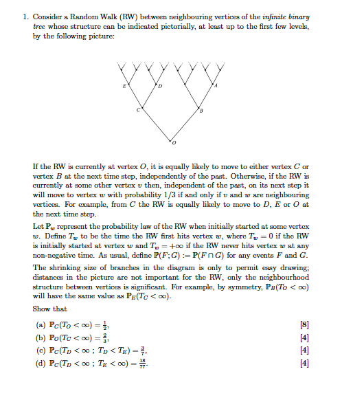 How to do (d) 1. Consider a Random Walk (RW) between