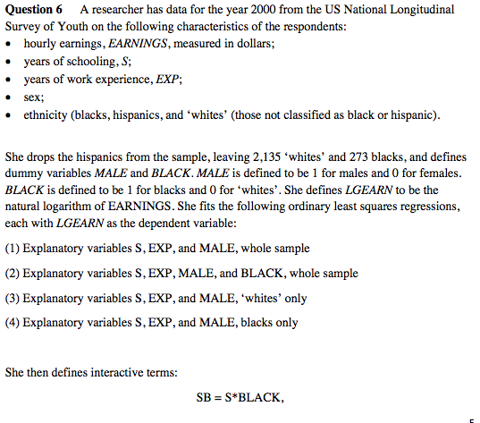 Question E A researcher has data fer the year seas frees