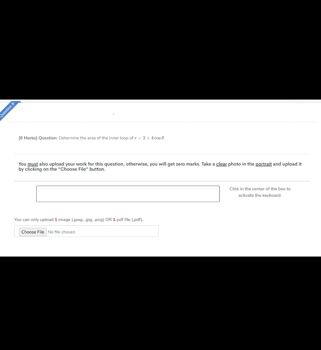 I need handwritten solution asap [8 Marks] Question: Determine the area of