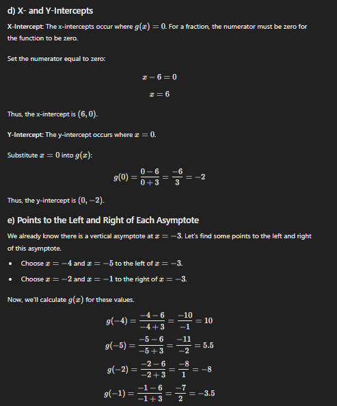 of the function to the left and right of the vertical asymptote