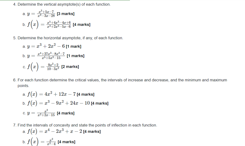 f(a) = x2 + 2x - 15 [3 marks] by = =+10