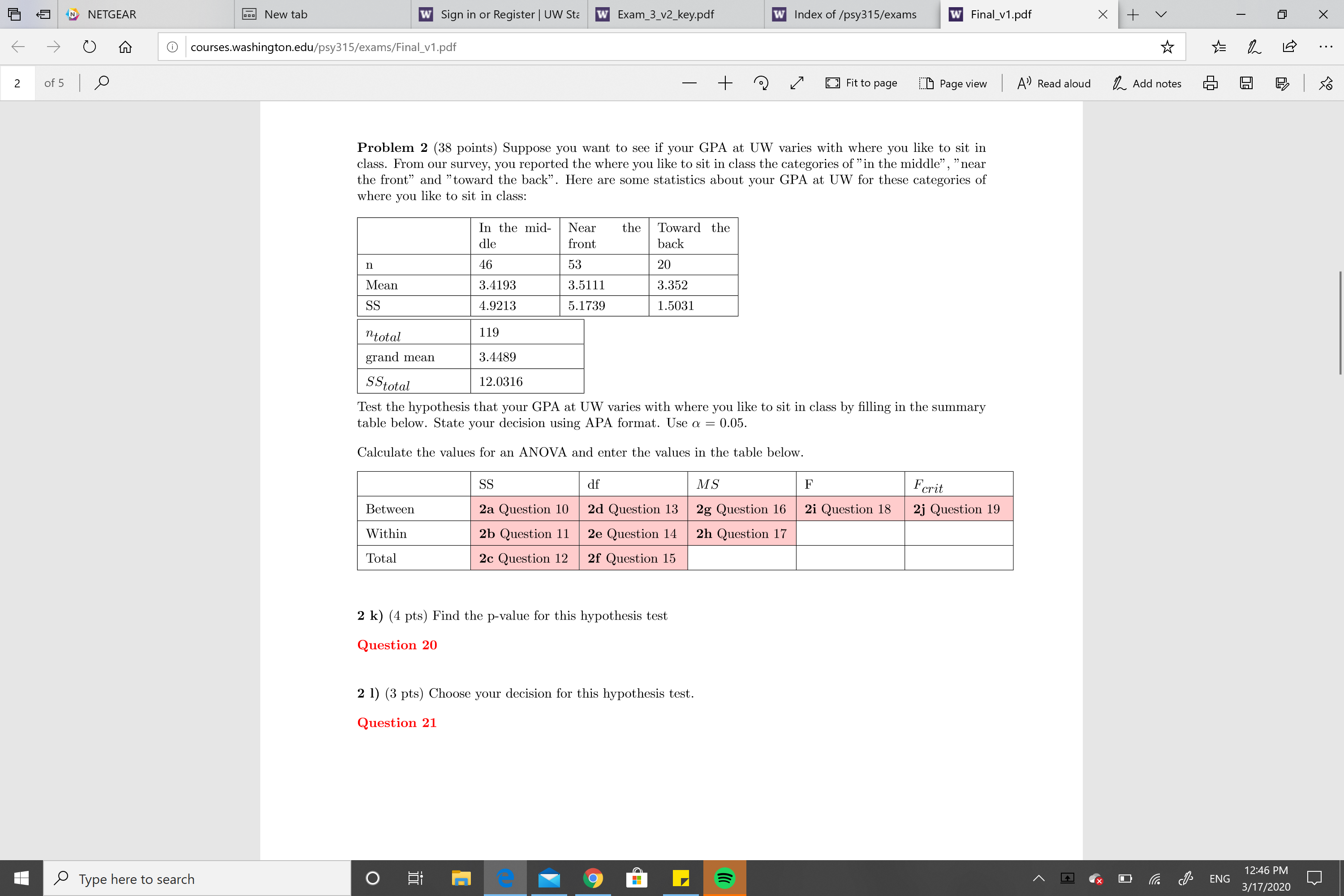 Hello, I am having trouble understanding this problem for my practice exam.