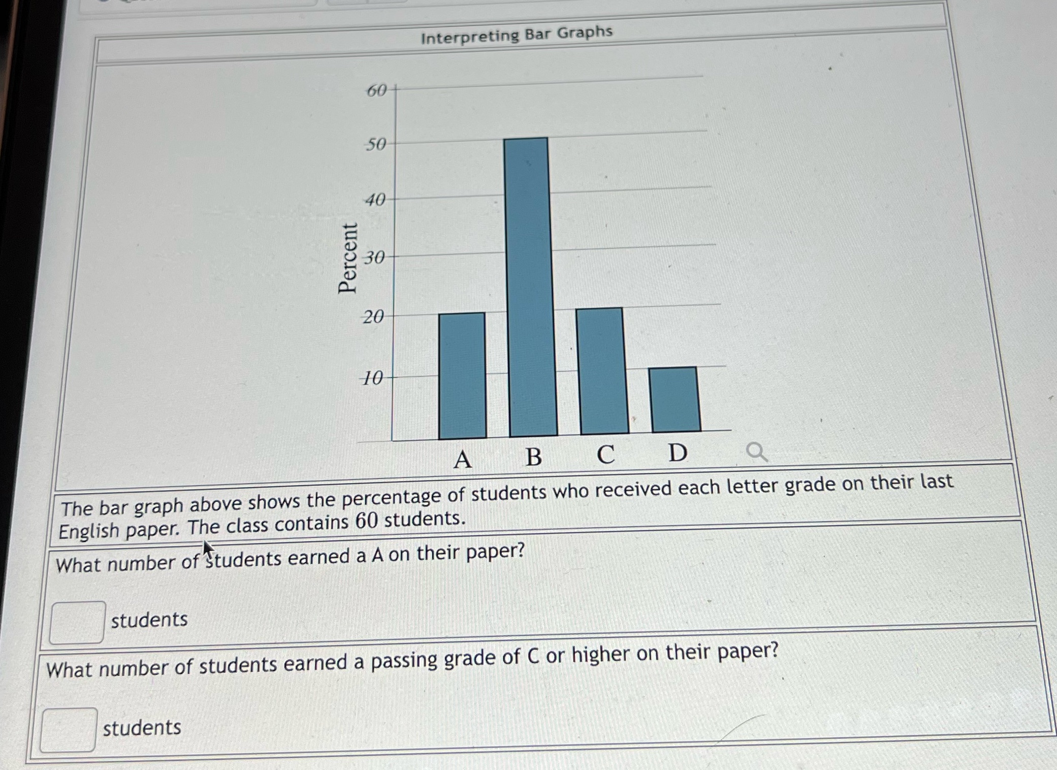  /\":\\ Interpreting Bar Graphs v' The bar graph above shows the