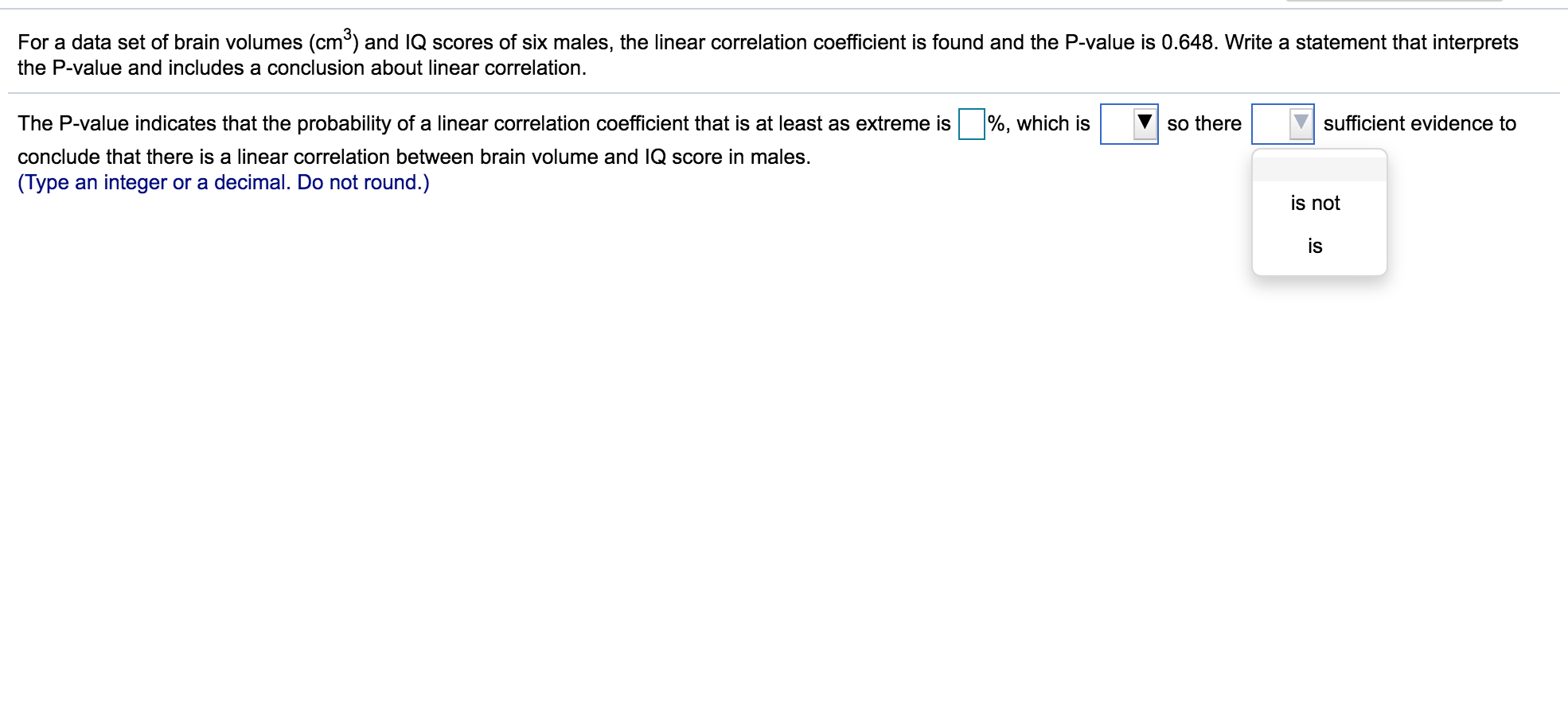 on a comparison of the linear correlation coefficient r and the critical