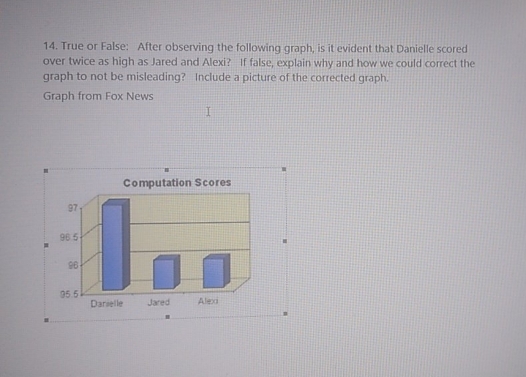 true or false, explanation 14. True or False: After observing the following