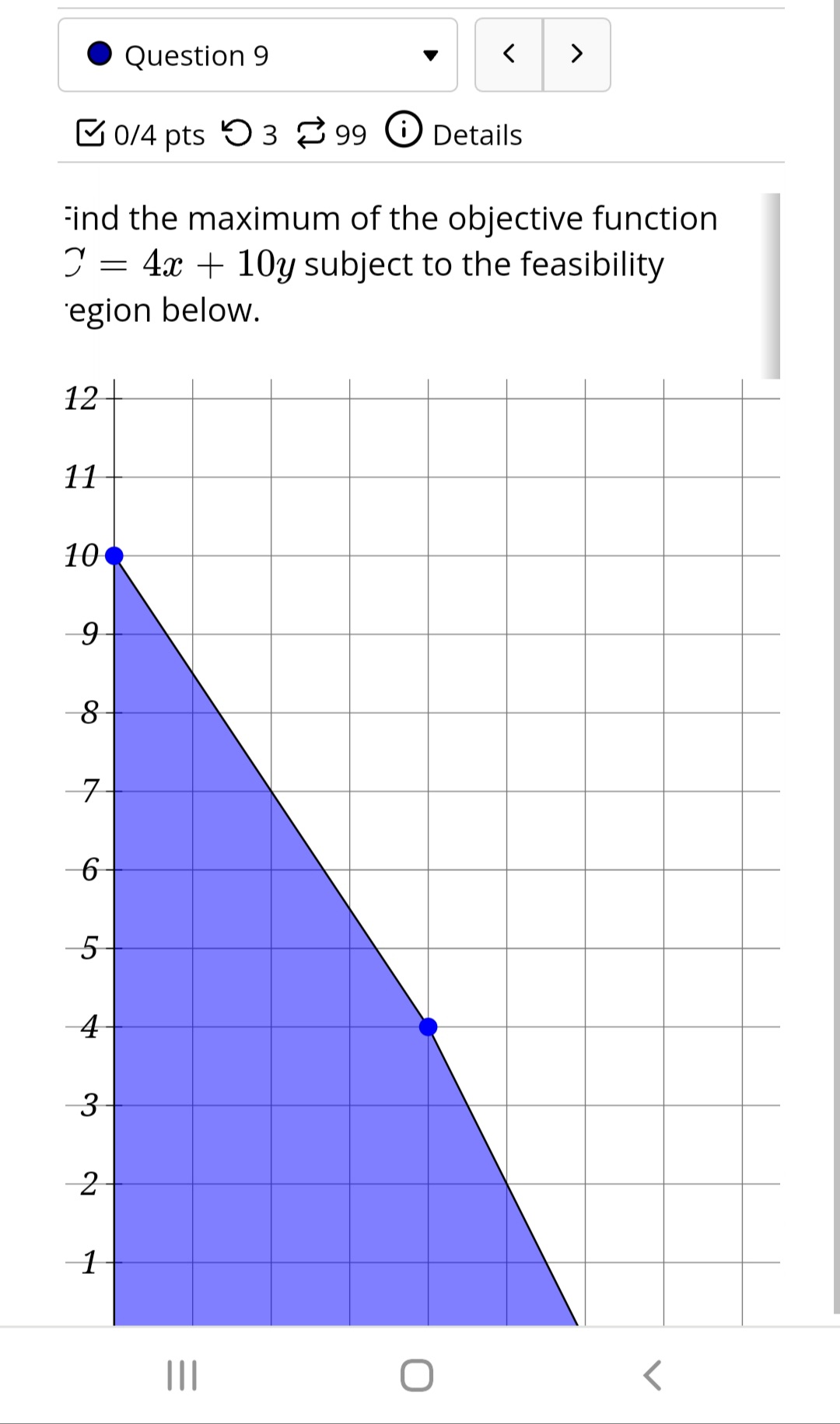 6 5 4 3 2 1 O A\f. Question 10 0/4 pts