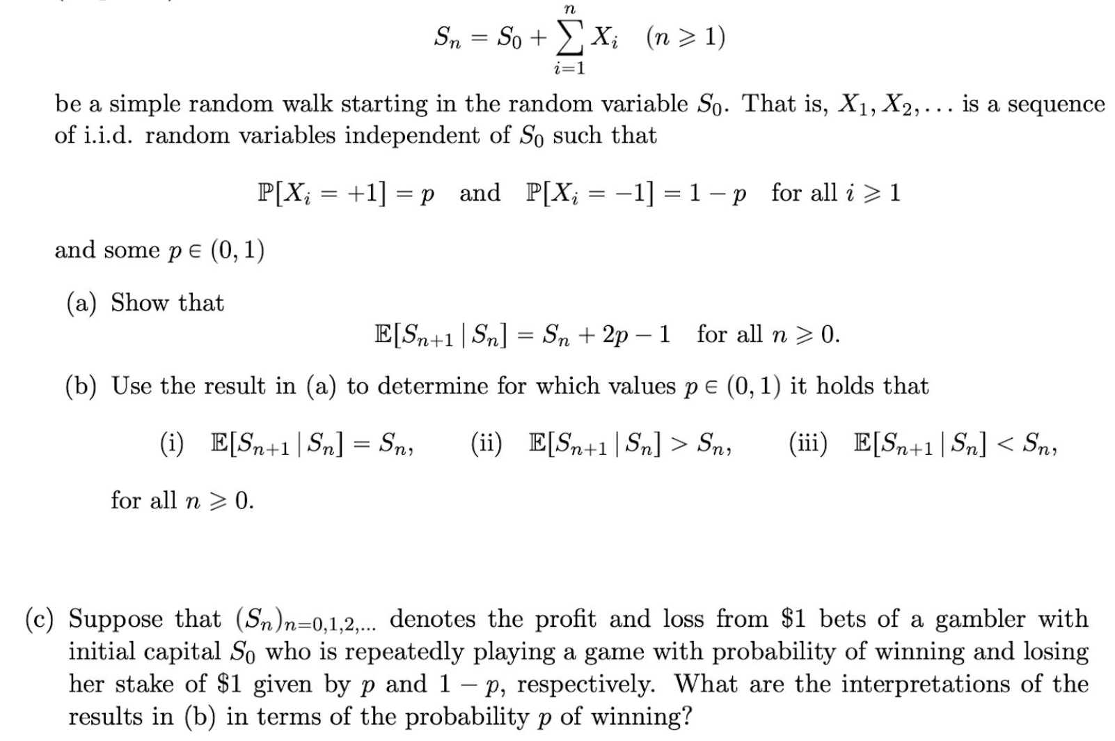  Please help on this Applied Stochastic Processes/ Statistic question n Sn