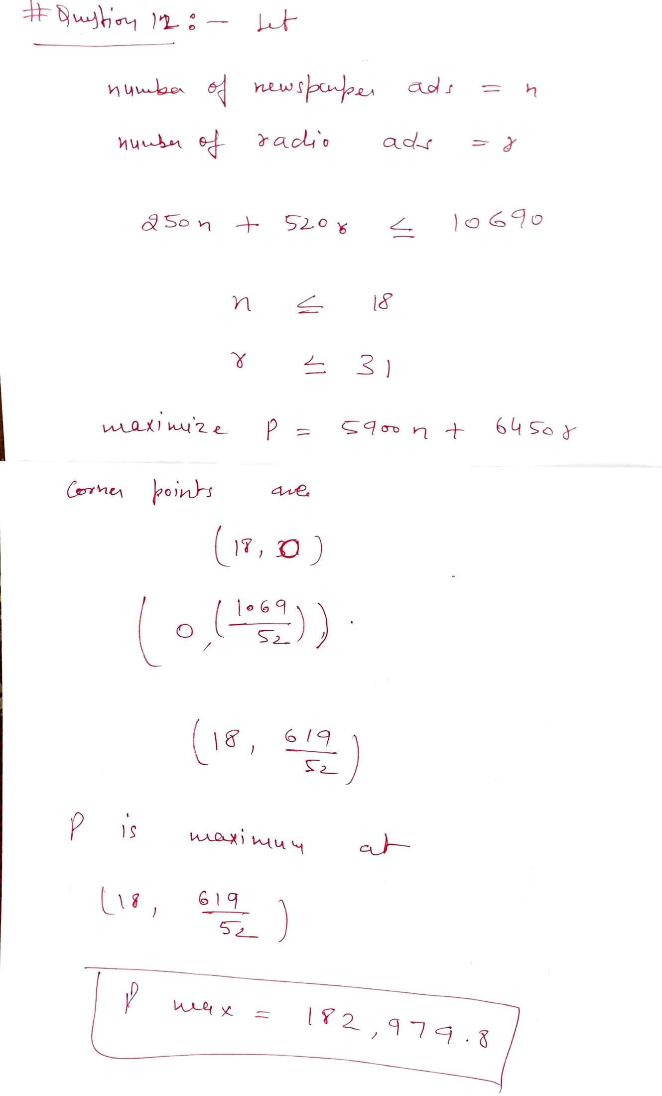 ad exposures to potential customers. Use n for number of Newspaper advertisements