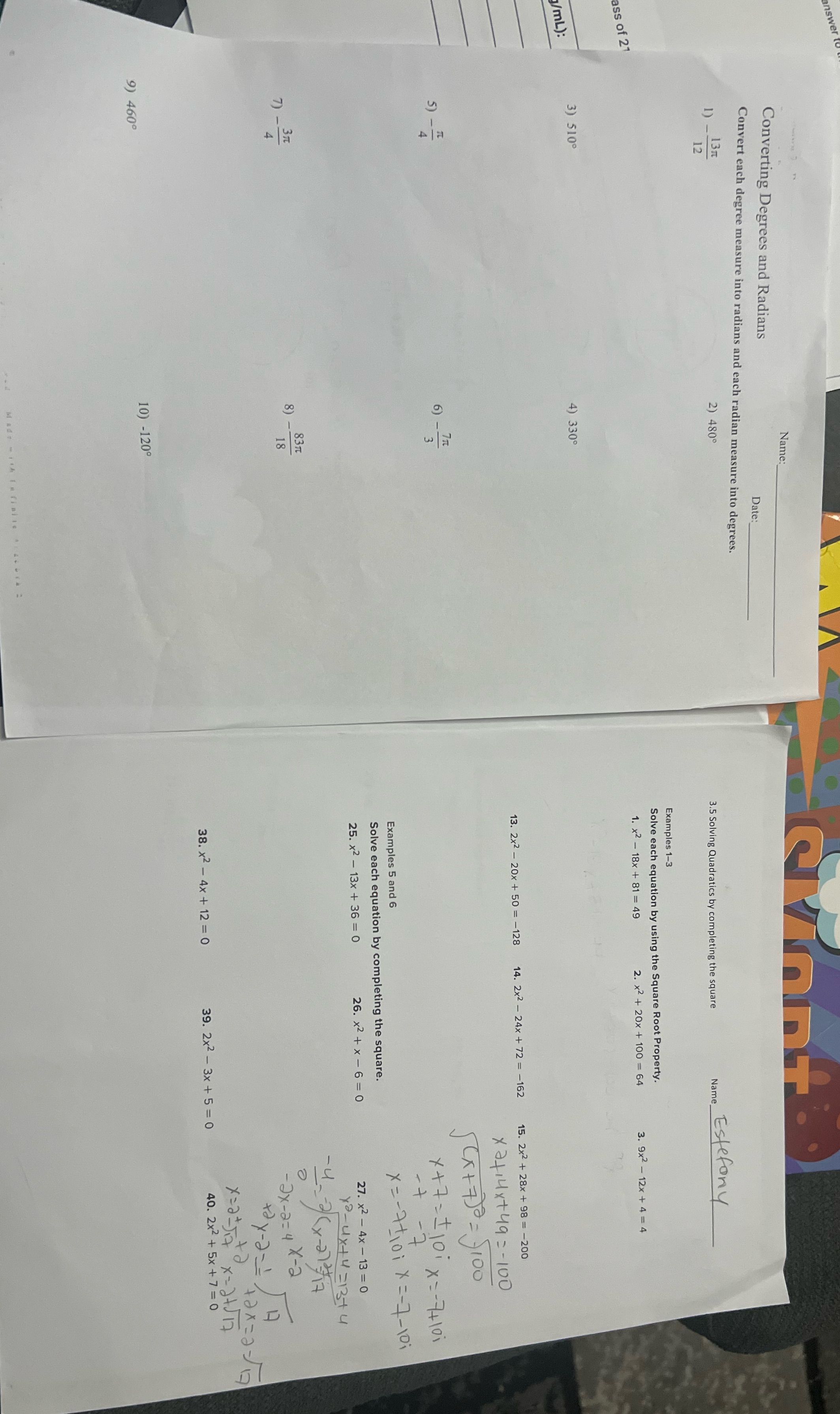 do every exercise here page 1 - converting degreas and radias second