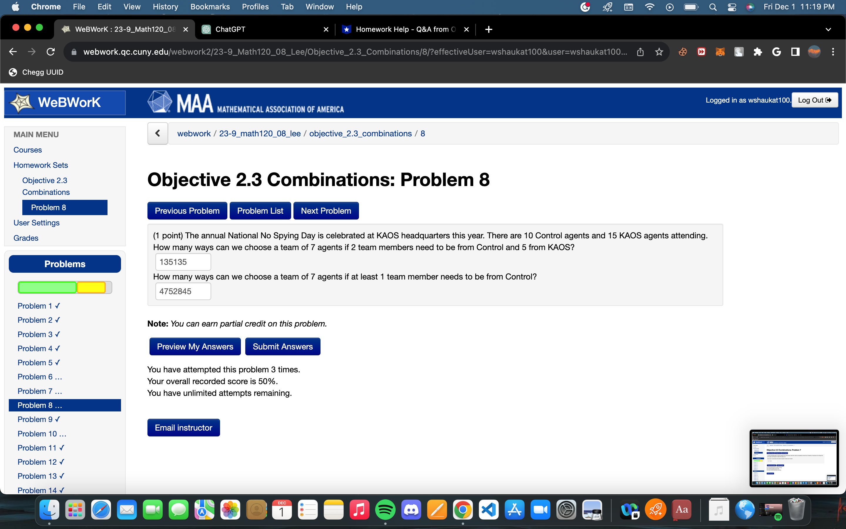 n(B) = 137 Problem 2 v Problem 3 v n(A U B)
