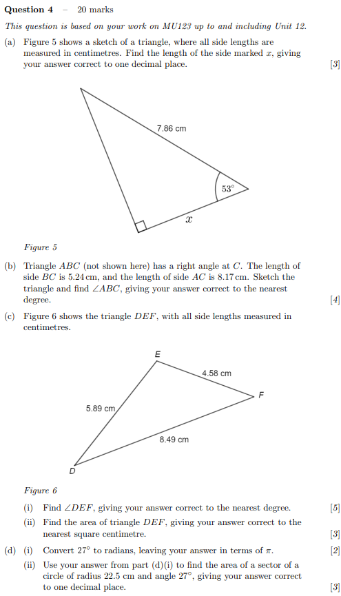  Question 4 - 20 marks This question is based on your
