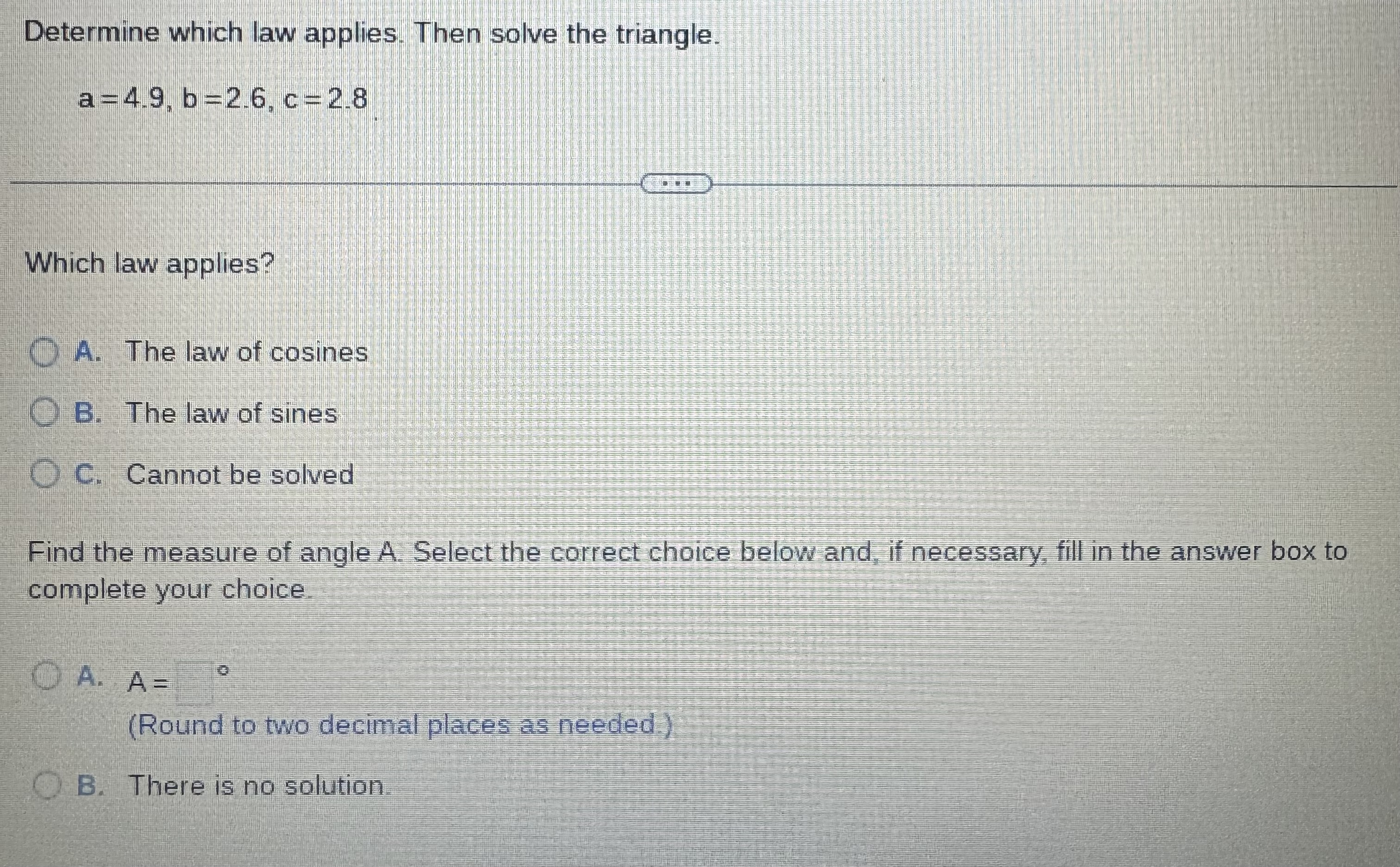 answer boxes to complete your choice. Round side lengths to the nearest