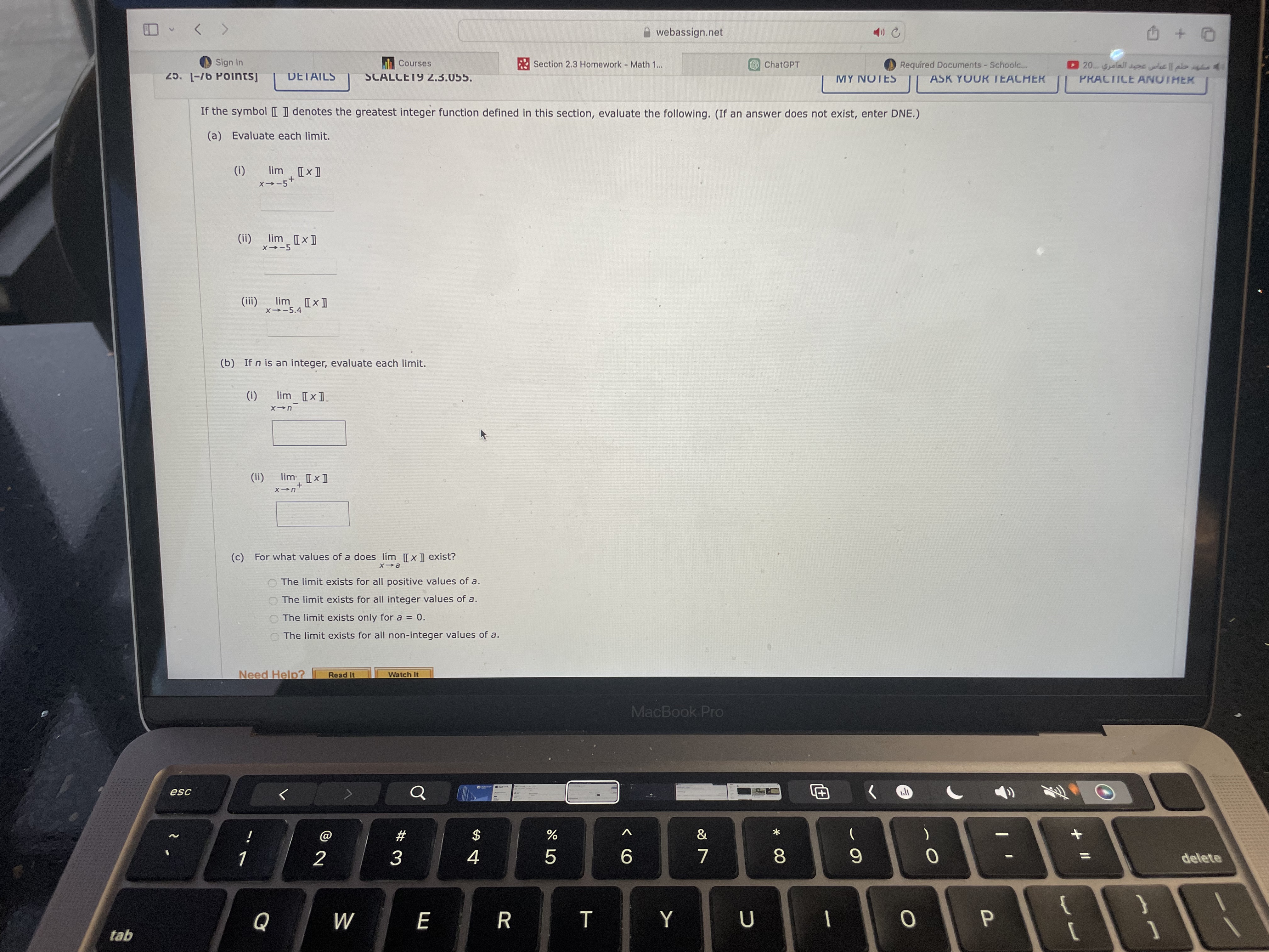 . webassign.net () C Sign In Courses Section 2.3 Homework -