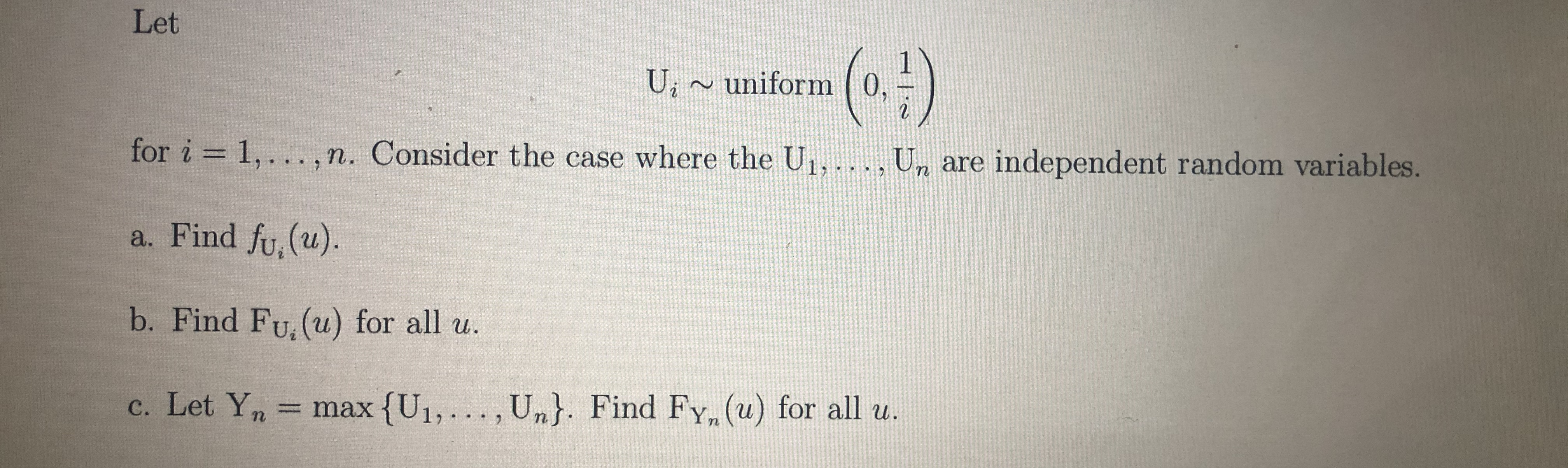  someone help me to solve this please Let U. ~ uniform