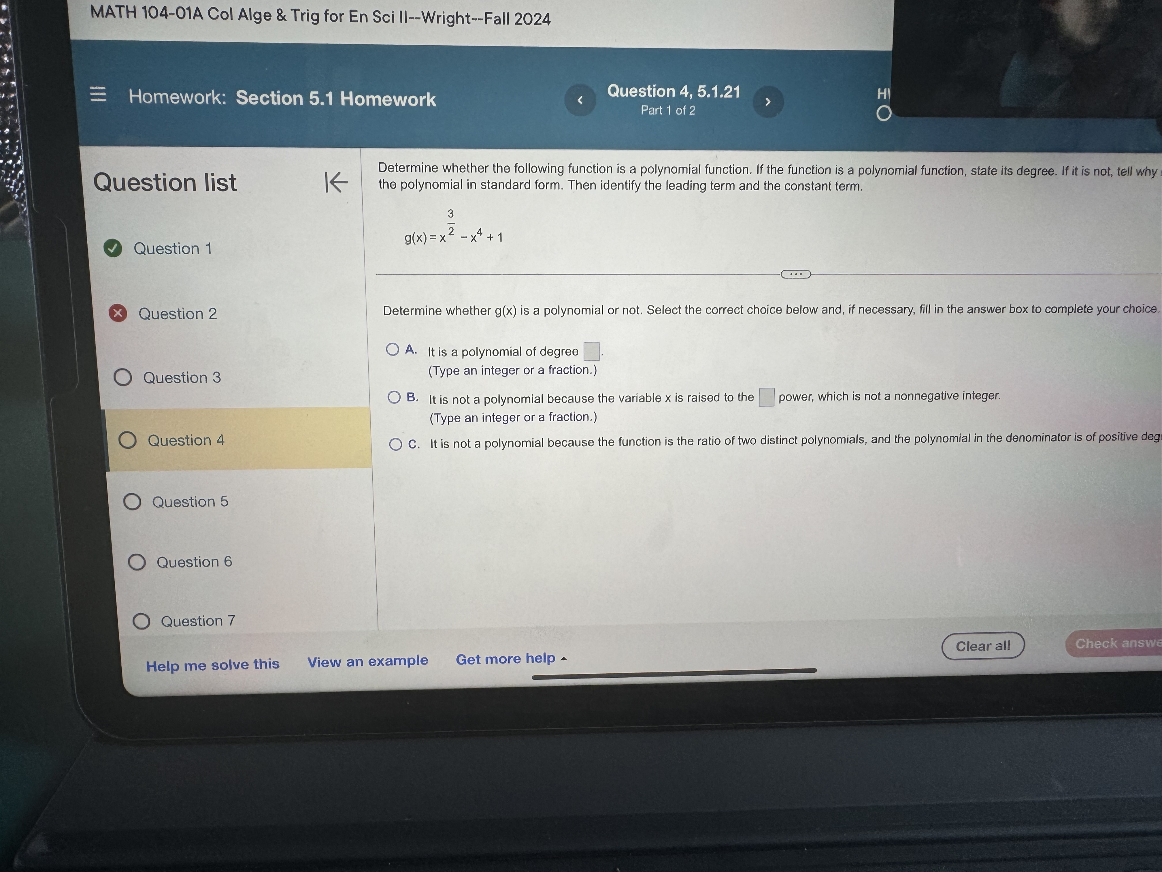 standard form. Then identify the leading term and the constant term. 9