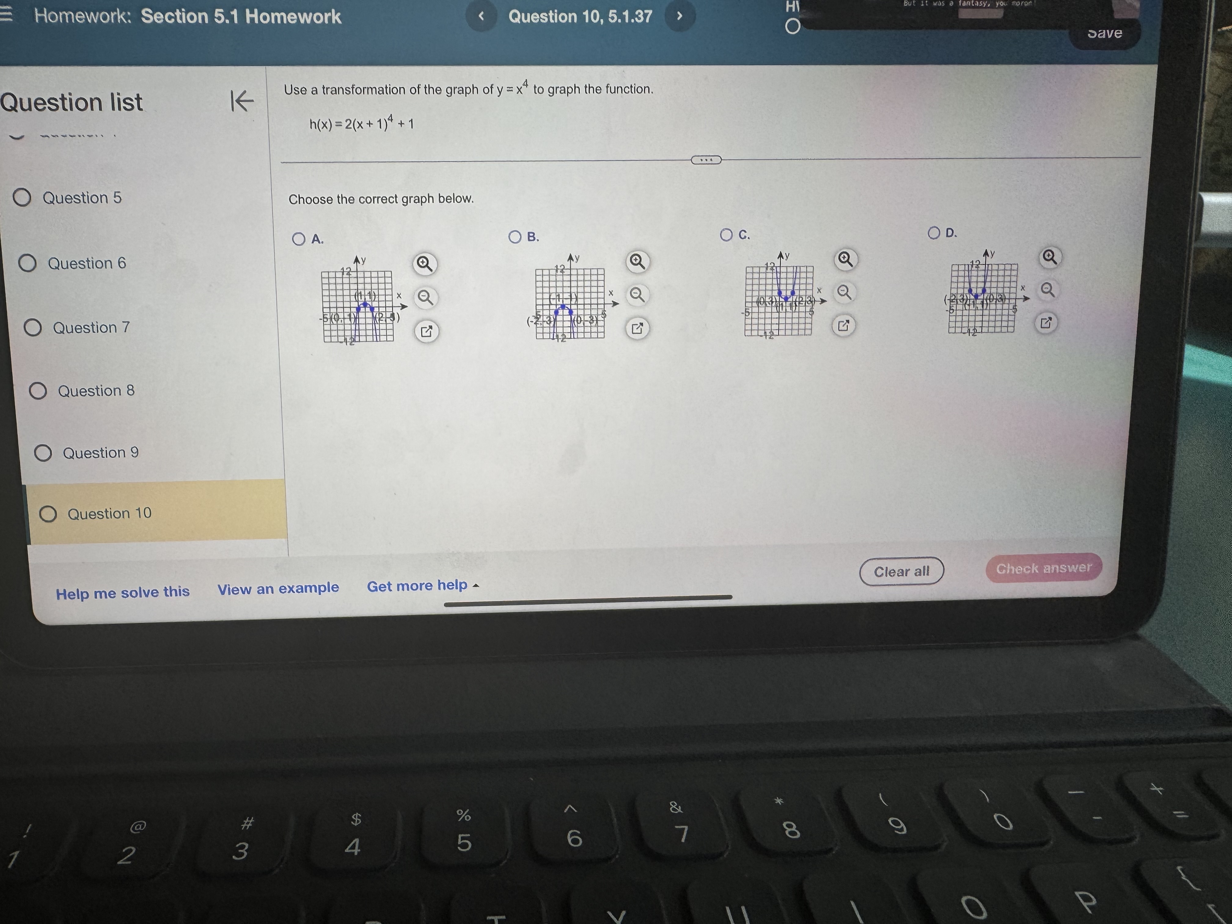 raised to the power, which is not a nonnegative integer. Type an