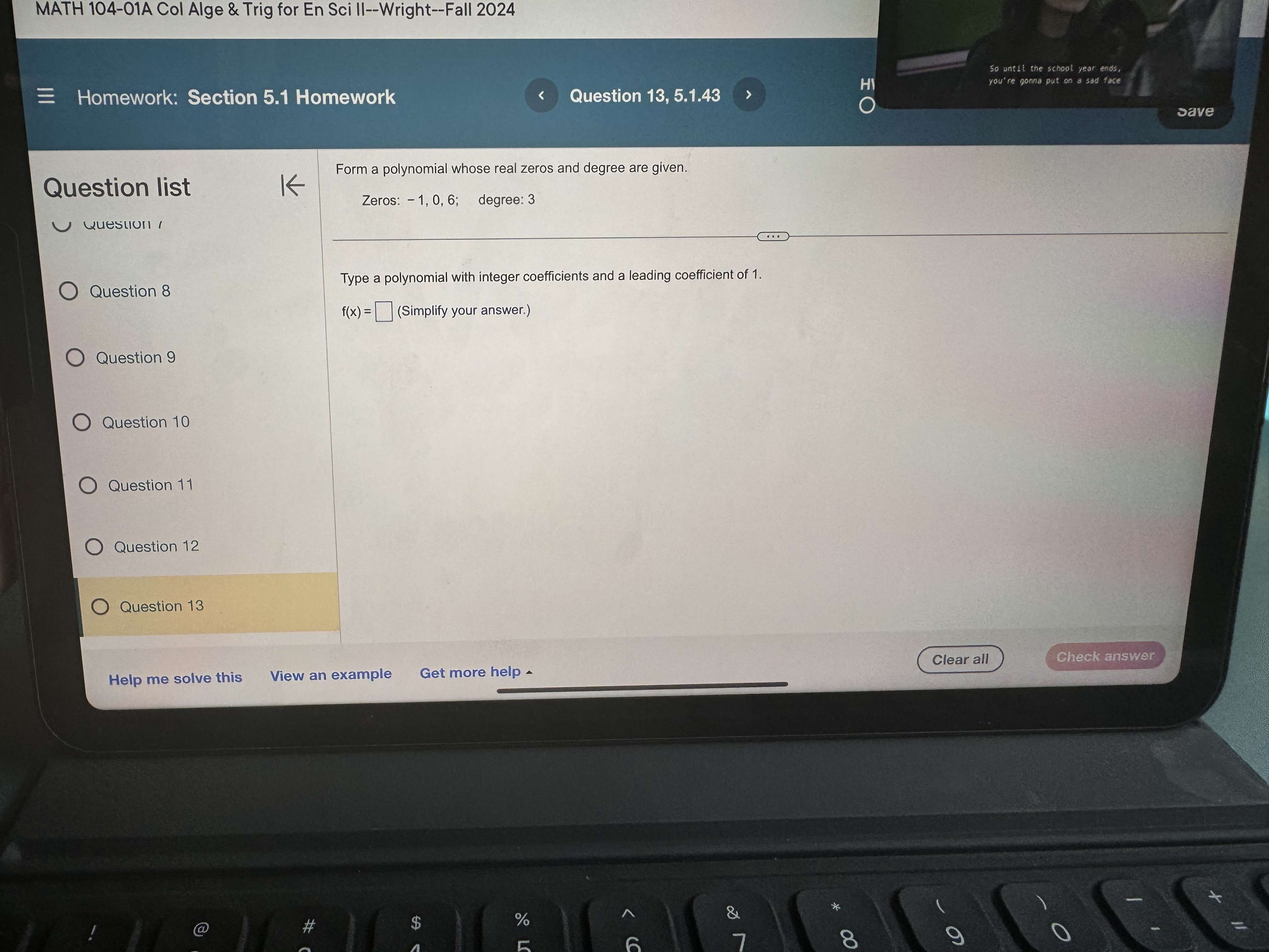 in the denominator is of positive degree. Clear all Check answer View