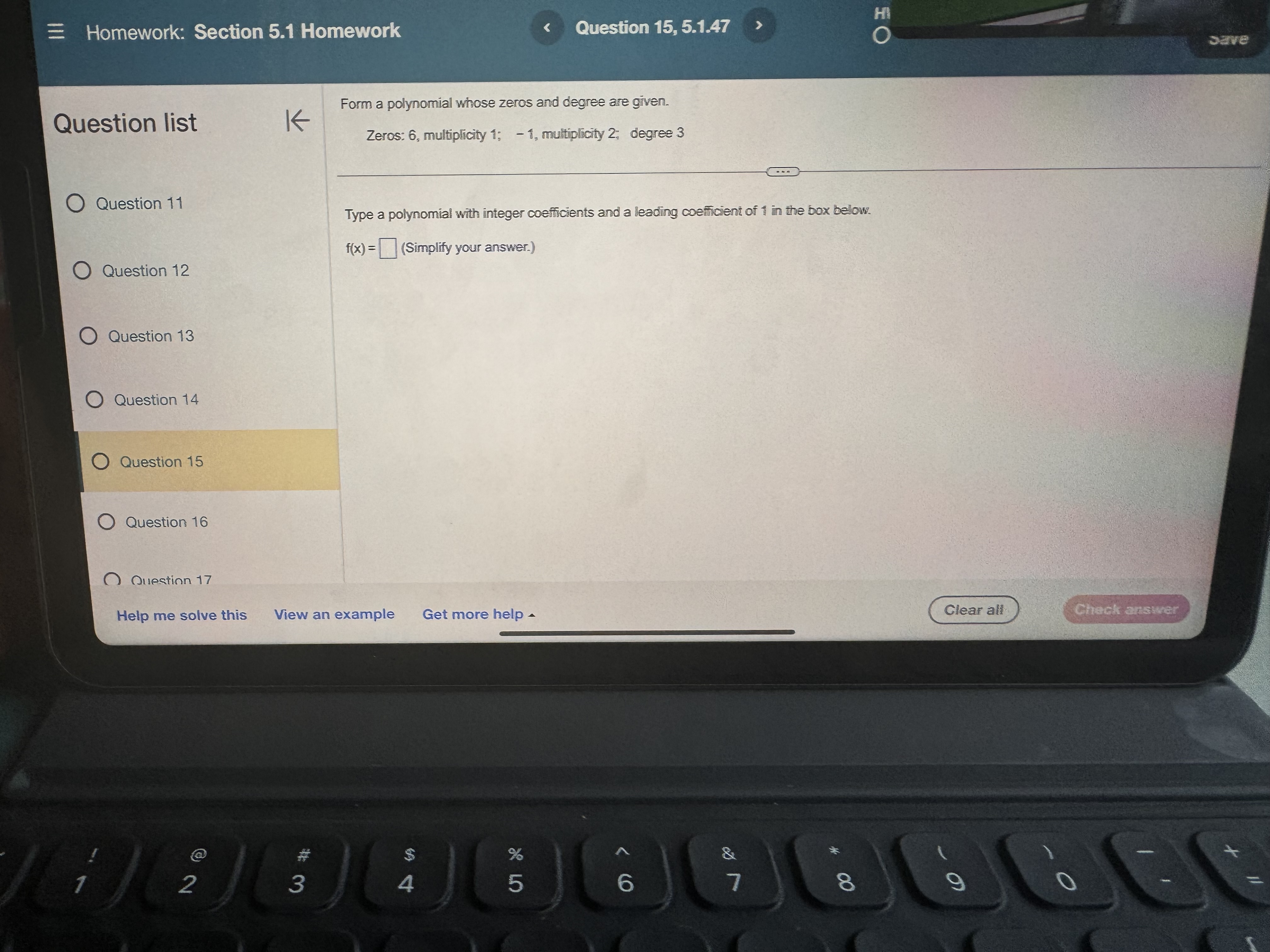 2 X Determine whether the following function is a polynomial function. If
