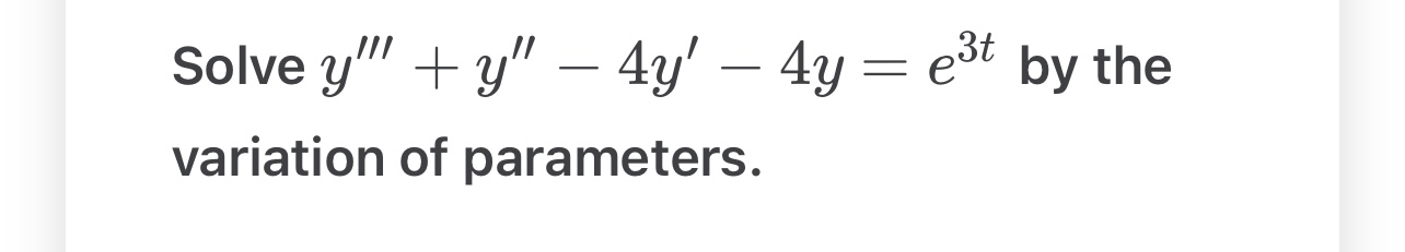 variation of parameters